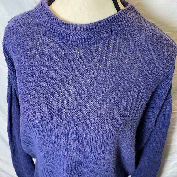 Vintage Women's Saturdays Crewneck Knit Sweater Medium Lightweight Ramie Cotton - Picture 2 of 12